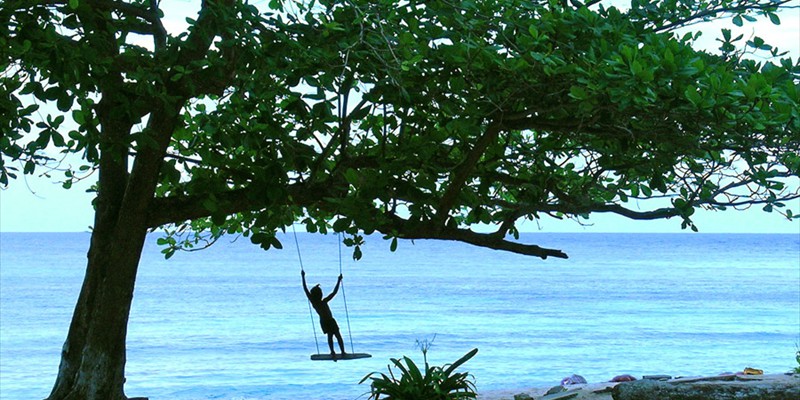 Swinging at Winnifred Beach